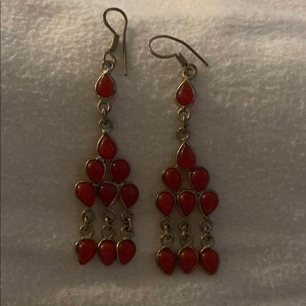 Elegant Red Teardrop Earrings